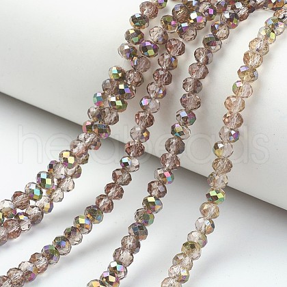 Electroplate Transparent Glass Beads Strands EGLA-A034-T4mm-R06-1