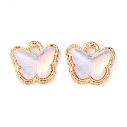 Rack Plating Alloy Glass Charms FIND-Q099-07G-06-1