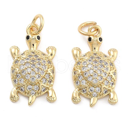 Brass Pave Clear Cubic Zirconia Pendants KK-U009-12F-G-1