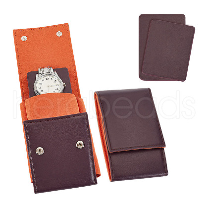 Portable PU Leather Single Watch Pouch Storage Bags ABAG-WH0048-20A-1