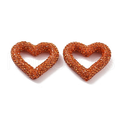 Heart Shape Polymer Clay Rhinestone Beads CLAY-NH0001-09A-11-1