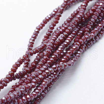 Electroplate Opaque Glass Beads Strands X-EGLA-J144-PL-B04-1