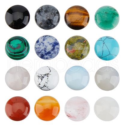 SUPERFINDINGS 16Pcs 16 Style Natural & Synthetic Mixed Gemstone Cabochons G-FH0002-31-1