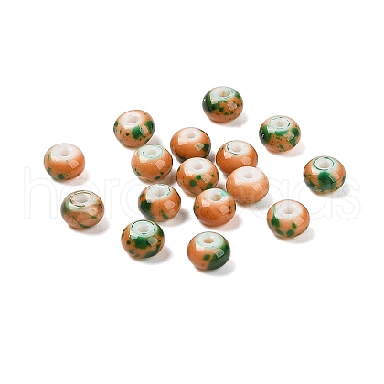 Opaque Spray Painted Glass Beads GLAA-G118-01V-1