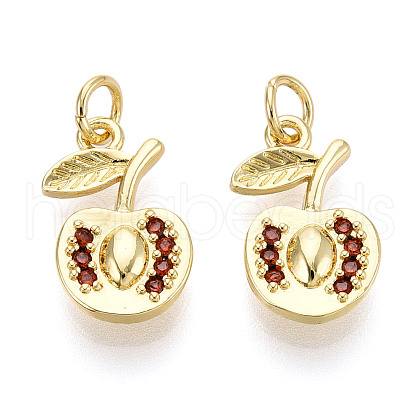 Brass Micro Pave Cubic Zirconia Pendants KK-N265-28G-1