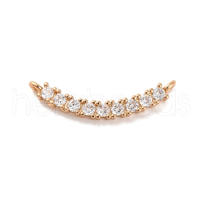 Brass Micro Pave Clear Cubic Zirconia Pendants KK-C076-21G-1