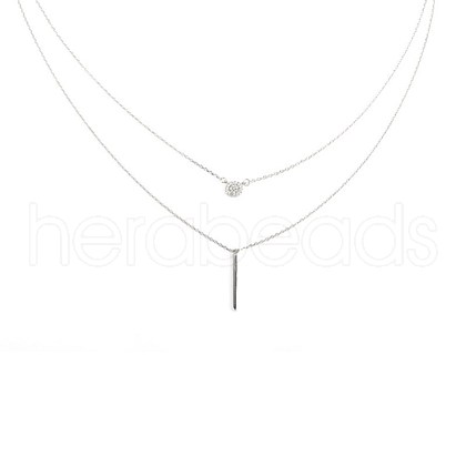 925 Sterling Silver Layer Necklaces NJEW-BB47988-1