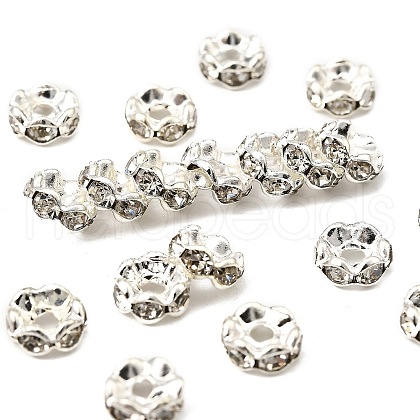 Brass Rhinestone Spacer Beads X-RSB04C14-1