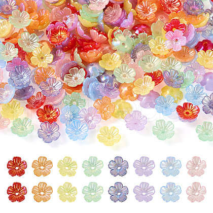  280Pcs 8 Colors Acrylic Bead Caps MACR-TA0001-63-1