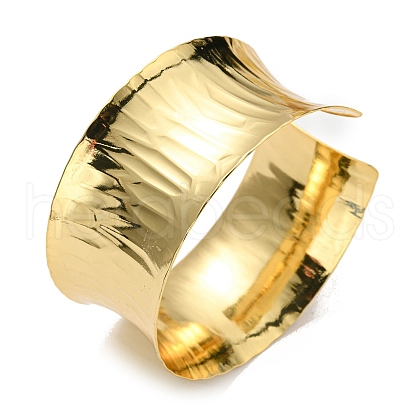 Rack Plating Brass Twist Wide Cuff Bangles BJEW-D057-02G-1