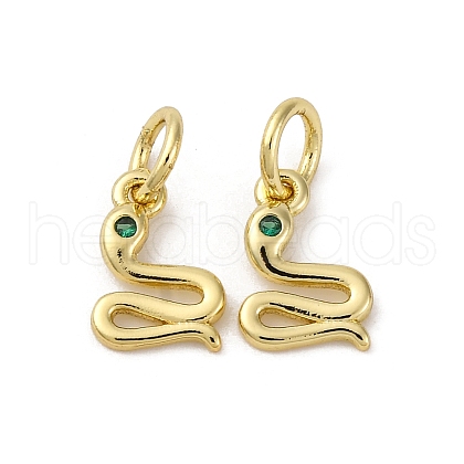 Brass Micro Pave Cubic Zirconia Pendants KK-P308-22G-1