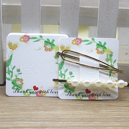 Square Paper Hair Clip Display Cards DIY-B061-01B-09-1
