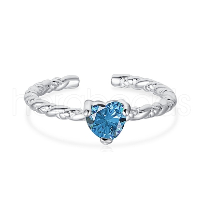Rhodium Plated 925 Sterling Silver Twist Open Finger Rings RJEW-A019-53P-02-1