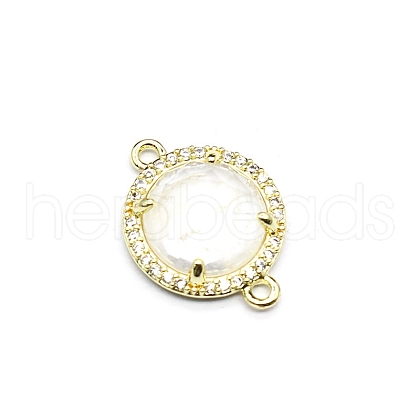 Natural Quartz Crystal Connector Charms PW-WGD2653-07-1