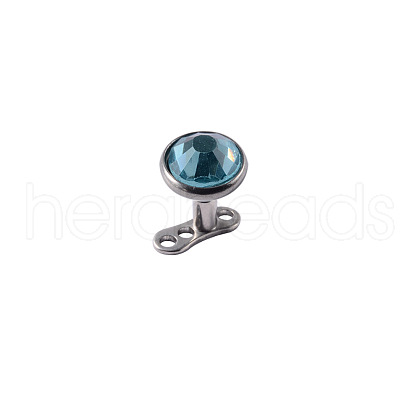 Stainless Steel Rhinestone Dermal Anchor Base/Top for Women Men WGB1D88-34-1