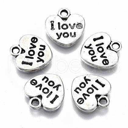 Tibetan Style Alloy Charms TIBEP-S319-108AS-RS-1