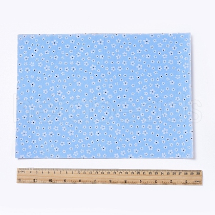 Floral Pattern Printed A4 Polyester Fabric Sheets DIY-WH0158-63A-11-1