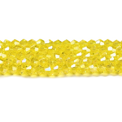 Transparent Electroplate Glass Beads Strands EGLA-A039-T6mm-B21-1