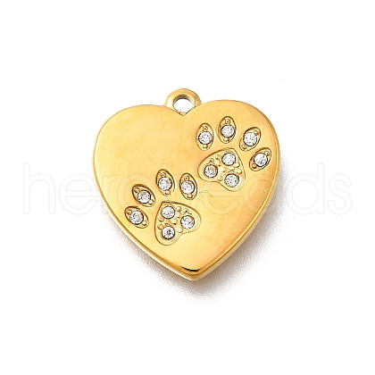 304 Stainless Steel Rhinestone Pendants STAS-R159-55G-02-1
