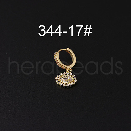Brass Micro Pave Clear Cubic Zirconia Hoop Cartilage Earrings WG1A959-17-1