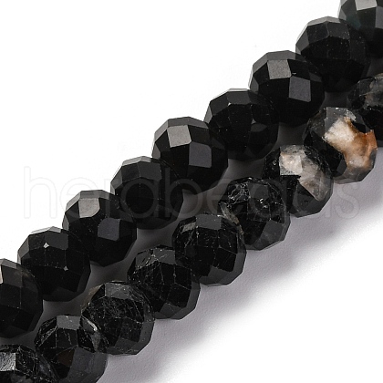 Natural Black Tourmaline Beads Strands G-K380-A06-01-1