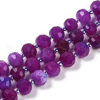 Natural Dyed White Jade Beads Strands G-H057-A22-05-1