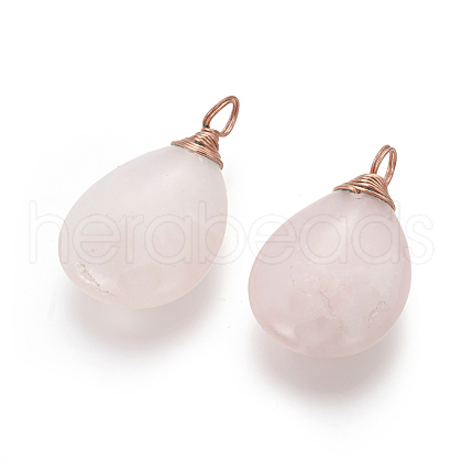 Natural Rose Quartz Pendants G-I214-B01-1