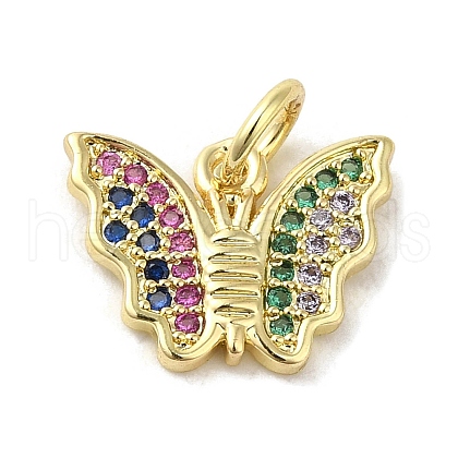 Real 18K Gold Plated Brass Pave Cubic Zirconia Pendants KK-M283-11E-02-1