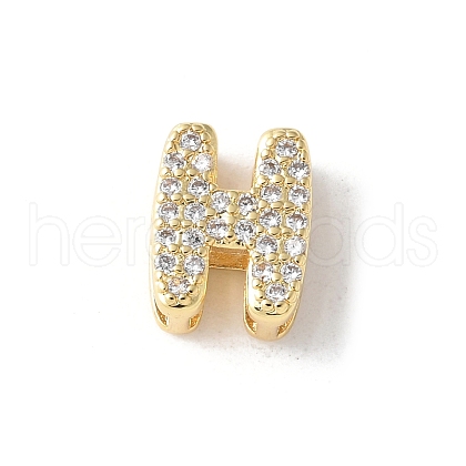 Brass Micro Pave Clear Cubic Zirconia Initial Multi-strand Links KK-S520-01G-08-1