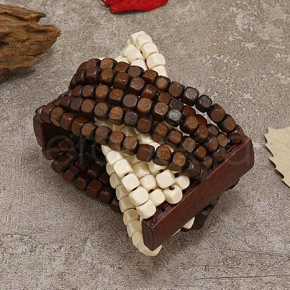 Bohemia & Ethnic Style Wood Stretch Bracelets for Women WG33998-04-1
