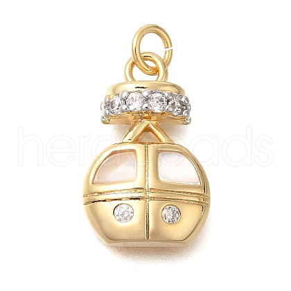 Brass Micro Pave Cubic Zirconia Pendants KK-U040-06G-1