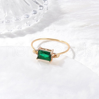 Mother's Day Rings Transparent Glass Finger Rings RJEW-JR00869-02-1