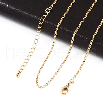 Long-Lasting Plated Brass Cable Chain Necklaces NJEW-K112-10G-NF-1