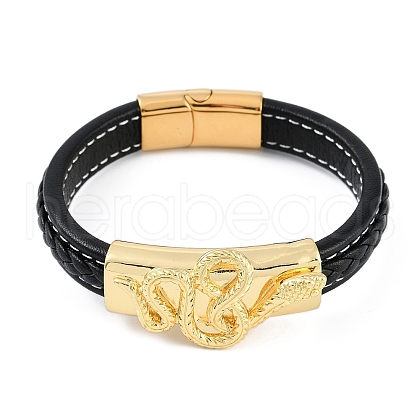 Microfiber Leather Cord Bracelets BJEW-P328-09G-1