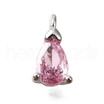 Brass Micro Pave Cubic Zirconia Pendants KK-D356-08C-P-1