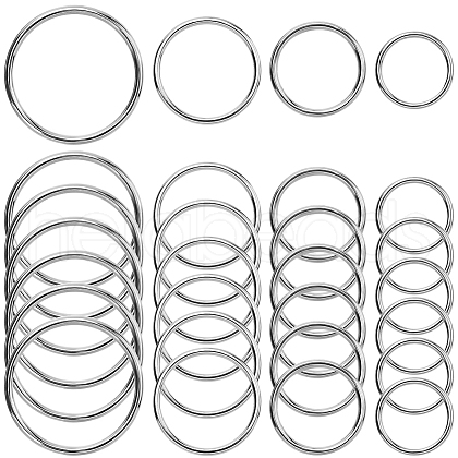 SOFPLATE 40Pcs 4 Styles Zinc Alloy Linking Rings FIND-SP0002-79P-1
