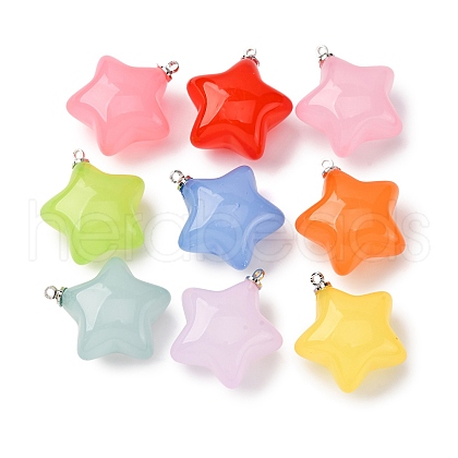 Iron Acrylic Pendants JACR-V001-01-1