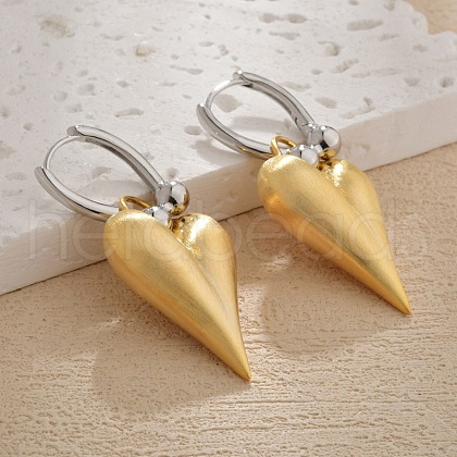 Two Tone Brass Hoop Earrings for Women EJEW-U055-20B-G-1