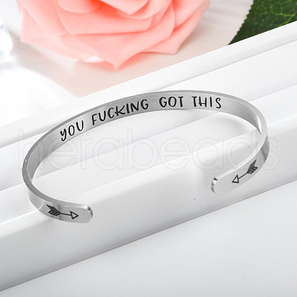 Inspirational Stainless Steel Cuff Bangles for Men Women FS-WG0E735-13-1