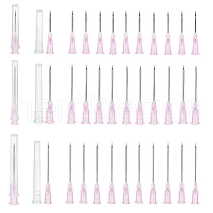 BENECREAT 90Pcs 3 Style 304 Stainless Steel Dispensing Needle with Plastic Luer Lock & Cap FIND-BC0003-91-1