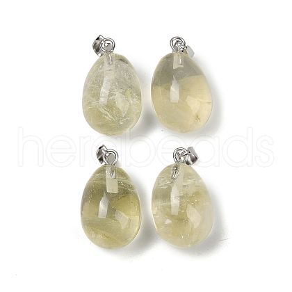 Natural Lemon Quartz Pendants G-U018-01P-H-1