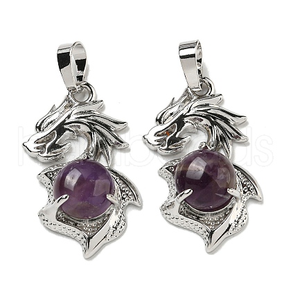 Natural Amethyst Pendants G-G111-01P-05-1