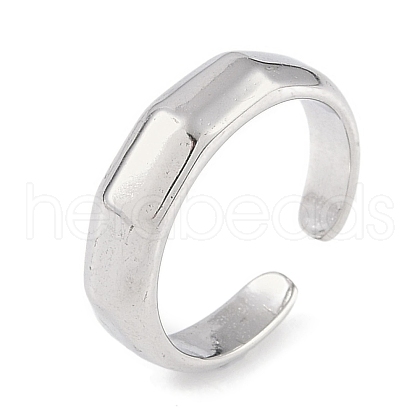 Non-Tarnish 304 Stainless Steel Open Cuff Ring for Women RJEW-C099-01P-1