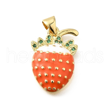 Brass Micro Pave Cubic Zirconia Pendants KK-Q066-29G-1
