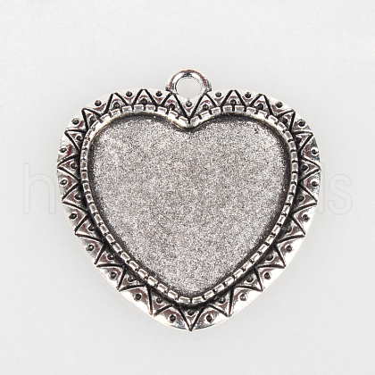 Vintage Tibetan Style Alloy Pendant Cabochon Bezel Settings TIBEP-O006-17AS-1