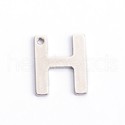 Tarnish Resistant 304 Stainless Steel Letter Charms STAS-O072-H-1