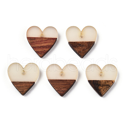 Walnut Wood & Luminous Glow in the Dark Resin Pendants RESI-N039-75-1