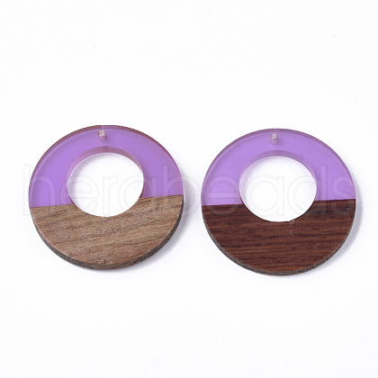 Resin & Walnut Wood Pendants RESI-S358-29B-09-1