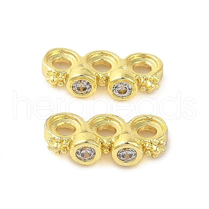 Rack Plating Brass Pave Clear Cubic Zirconia Spacer Bars KK-B088-11B-G-1
