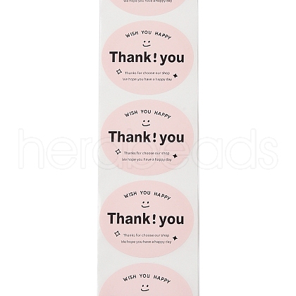 Self-Adhesive Paper Gift Tag Stickers with Word Thank You DIY-R084-05A-1